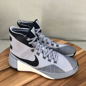 Nike Hyperdunk 2015 GS Wolf Grey Black White Basketball Shoes 759974-010 Size 7Y